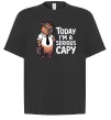 Футболка Оверсайз Today I`m a serious Capy Черный фото