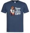 Мужская футболка Today I`m a serious Capy Темно-синий фото