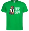 Мужская футболка Today I`m a serious Capy Зеленый фото