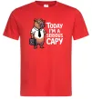 Мужская футболка Today I`m a serious Capy Красный фото