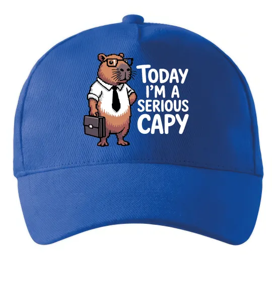 Кепка Today I`m a serious Capy Яскраво-синій фото