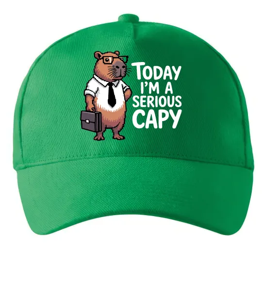 Кепка Today I`m a serious Capy Зелений фото