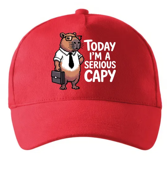 Кепка Today I`m a serious Capy Червоний фото