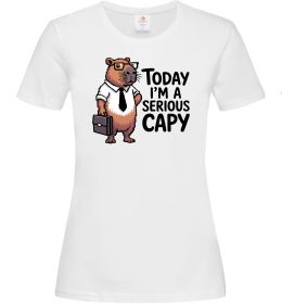 Женская футболка Today I`m a serious Capy