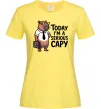 Женская футболка Today I`m a serious Capy Лимонный фото