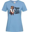 Женская футболка Today I`m a serious Capy Голубой фото