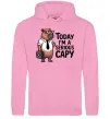 Чоловіча толстовка (худі) Today I`m a serious Capy Рожевий фото
