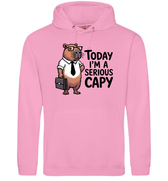 Жіноча толстовка (худі) Today I`m a serious Capy Рожевий фото