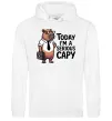 Жіноча толстовка (худі) Today I`m a serious Capy Білий фото