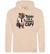 Жіноча толстовка (худі) Today I`m a serious Capy Пісочний фото