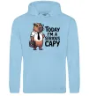 Жіноча толстовка (худі) Today I`m a serious Capy Блакитний фото