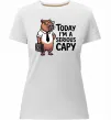 Женская премиум футболка Today I`m a serious Capy Белый фото