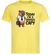 Мужская футболка Today I`m a serious Capy Лимонный фото