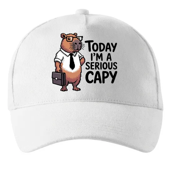 Кепка Today I`m a serious Capy Білий фото