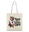Еко-сумка Today I`m a serious Capy Бежевий Еко-сумка Today I`m a serious Capy Бежевий фото