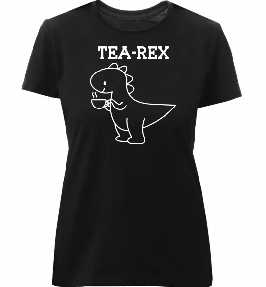 Женская премиум футболка Tea-rex Черный фото