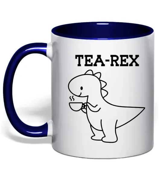Чашка с цветной ручкой Tea-rex Глубокий темно-синий фото