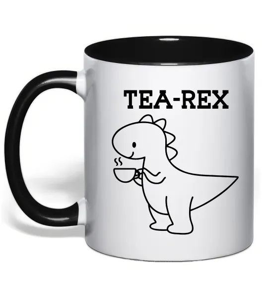 Чашка с цветной ручкой Tea-rex Черный фото