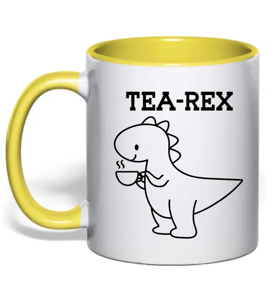 Чашка з кольоровою ручкою Tea-rex Лимонний фото
