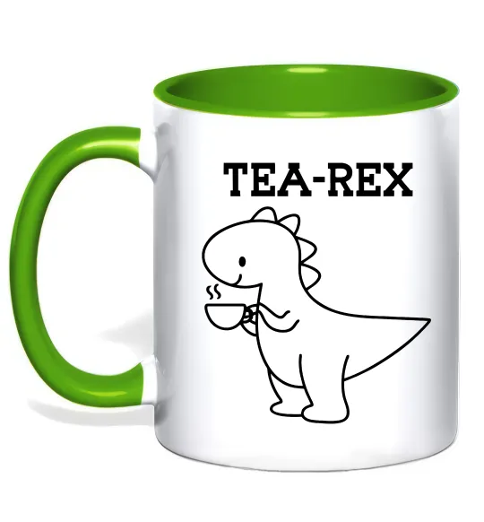Чашка з кольоровою ручкою Tea-rex Лаймовий фото