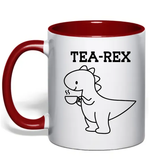 Чашка с цветной ручкой Tea-rex Красный фото