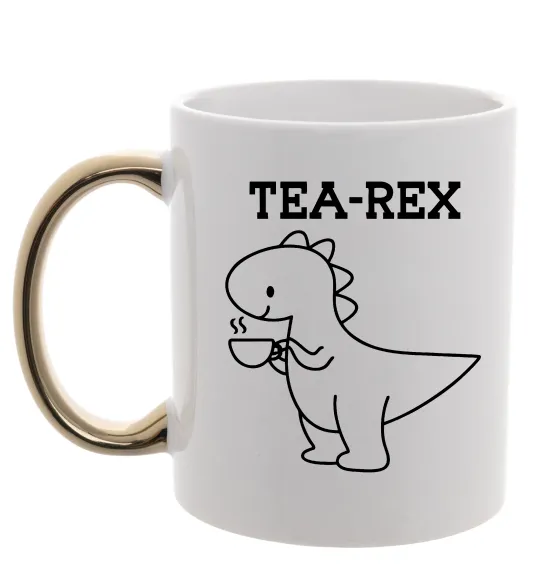 Чашка с цветной ручкой Tea-rex Золото фото