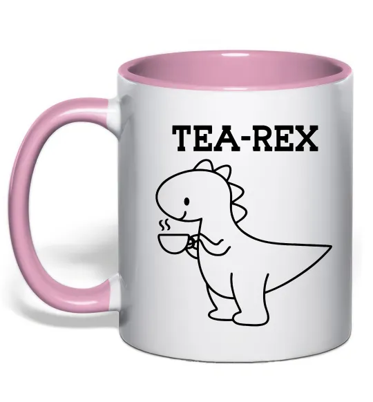 Чашка с цветной ручкой Tea-rex Нежно розовый фото