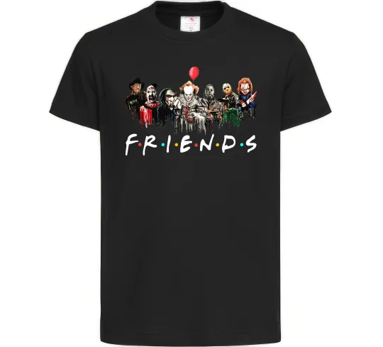 Детская футболка Scary Friends Черный фото