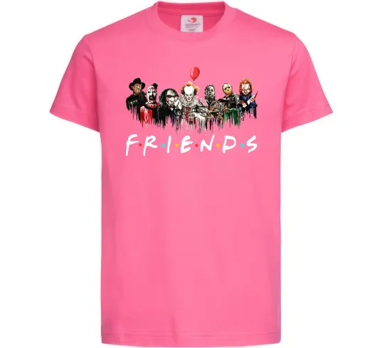 Детская футболка Scary Friends Ярко-розовый фото