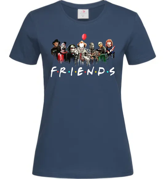Женская футболка Scary Friends Темно-синий фото