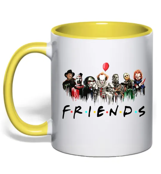 Чашка с цветной ручкой Scary Friends Лимонный фото