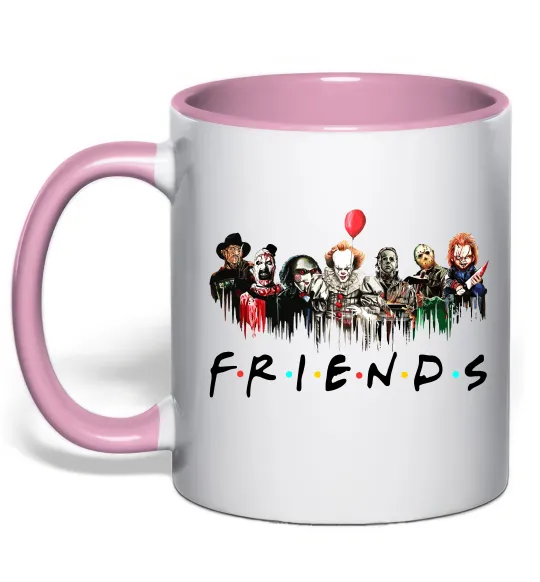 Чашка с цветной ручкой Scary Friends Нежно розовый фото