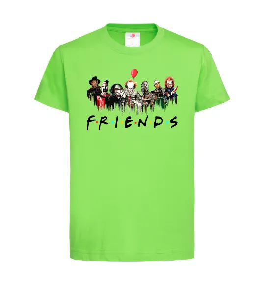 Дитяча футболка Scary Friends Лаймовий фото