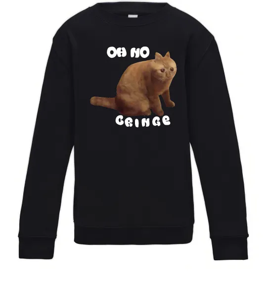 Детский Свитшот Oh no cringe Черный фото