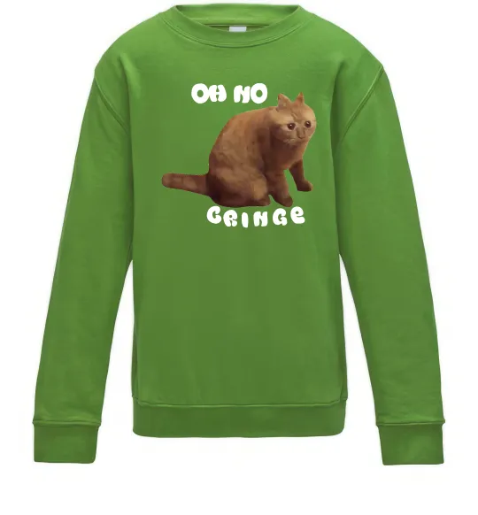 Детский Свитшот Oh no cringe Лаймовый фото