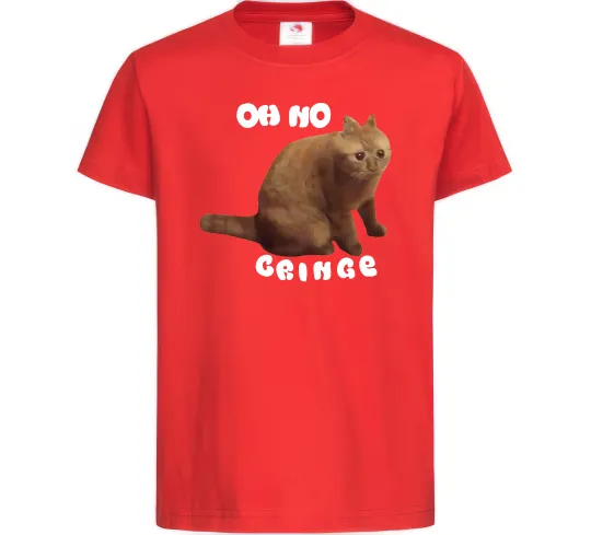 Детская футболка Oh no cringe Красный фото