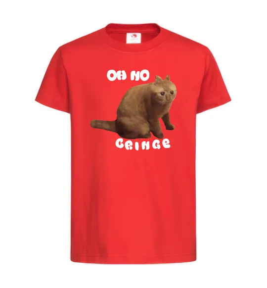 Детская футболка Oh no cringe Красный фото