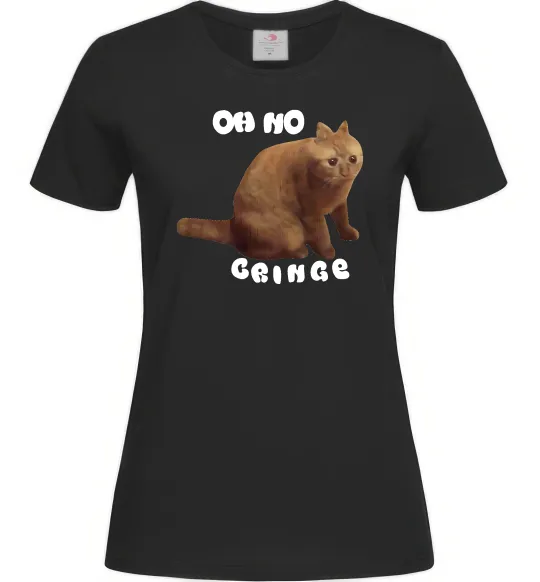 Жіноча футболка Oh no cringe Чорний фото