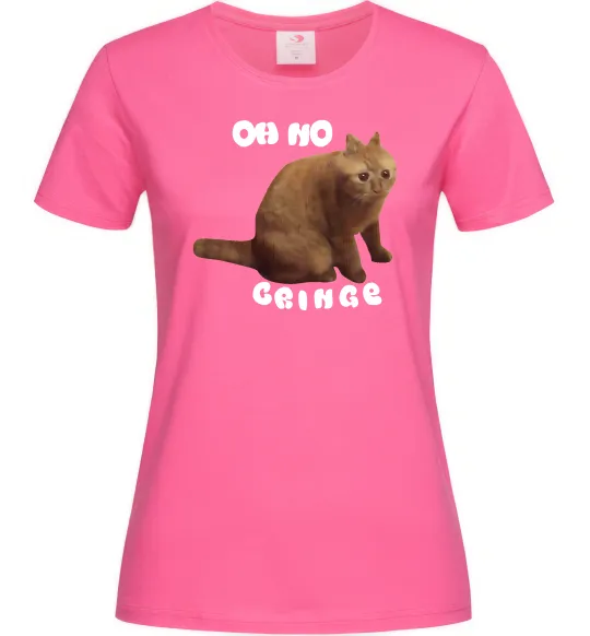 Жіноча футболка Oh no cringe Яскраво-рожевий фото