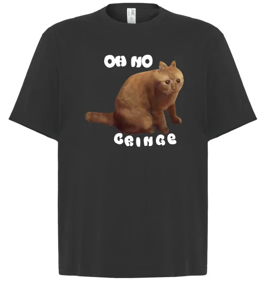 Футболка Оверсайз Oh no cringe Черный фото