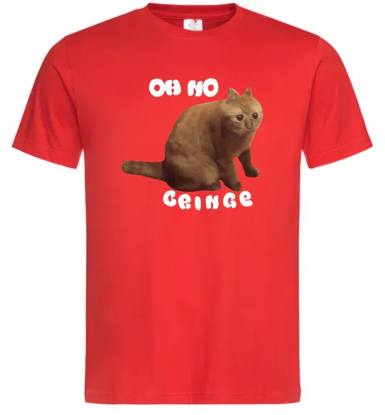 Мужская футболка Oh no cringe Красный фото