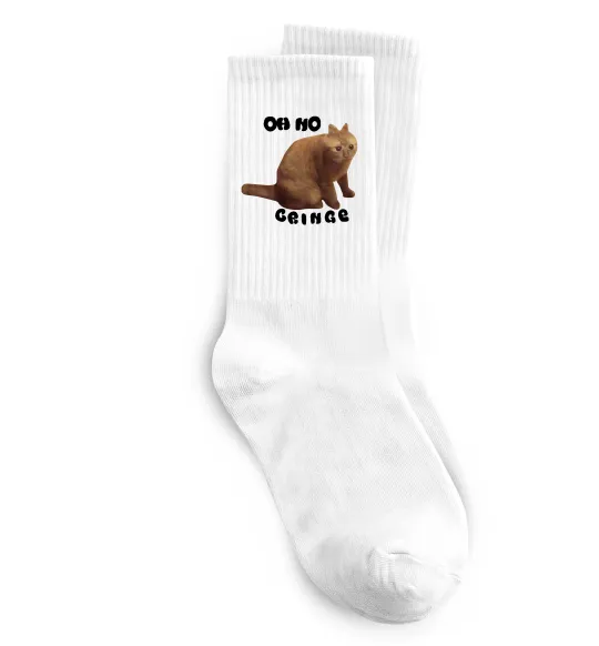 Носки Oh no cringe Белый фото