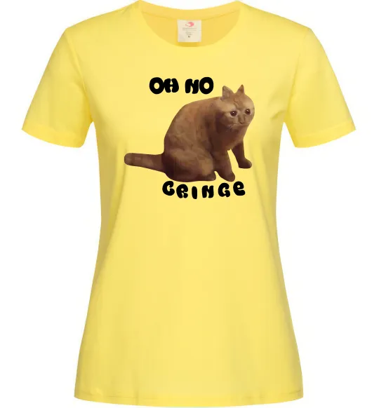 Жіноча футболка Oh no cringe Лимонний фото