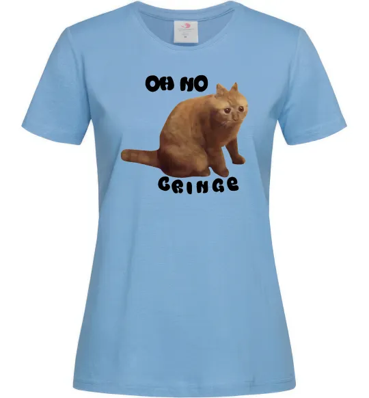 Жіноча футболка Oh no cringe Блакитний фото