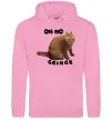 Мужская толстовка (худи) Oh no cringe Розовый фото