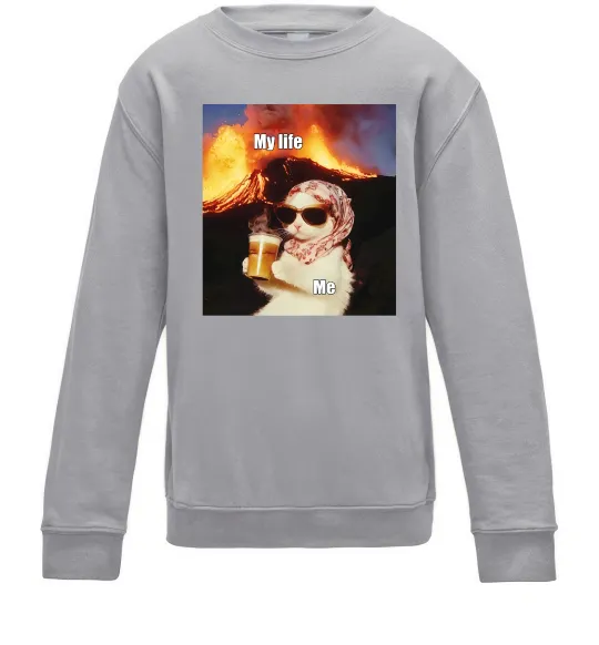 Дитячий світшот My life Сірий меланж фото