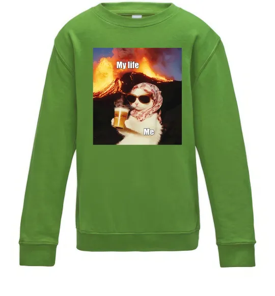 Дитячий світшот My life Лаймовий фото