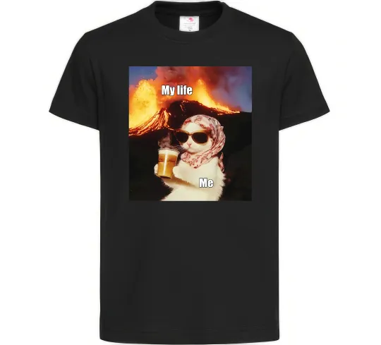 Детская футболка My life Черный фото