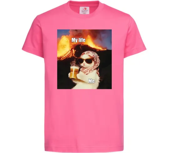 Детская футболка My life Ярко-розовый фото