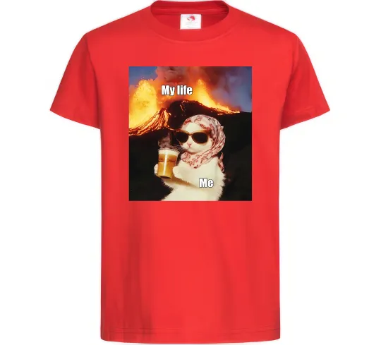Детская футболка My life Красный фото
